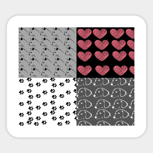 Pet, Paws, and Heart Pattern Sticker